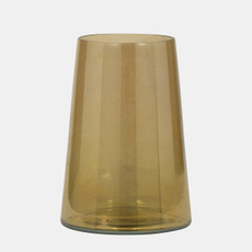 18268-01#Glass, 8" Luster Vase, Gold