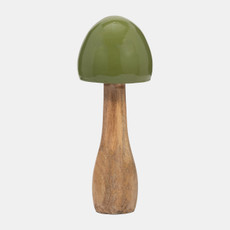 18276-03#Wood, 10" Coned Mushroom, Olive