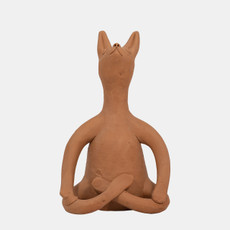 18289-02#Terracotta, 9" Om Yoga Bunny, Natural