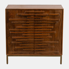 18370-01#30" Midcentury Slat 2 Door Cabinet, Mango Brwn