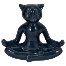 15432-01#Cer, 7" Yoga Cat, Navy Blue