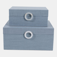 16786-01#S/2 7/9" Box W/ Ring Detail, Denim Blue