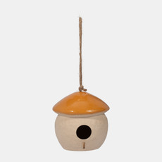 18424-02#Cer, 6" Round Bird Feeder, Dark Orange