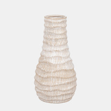 18429-01#Porcelain, 9" Coastal Vase, Ivory