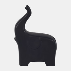 18431-01#Cer, 7" Trunk Up Elephant, Black