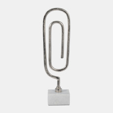 18311-01#Metal, 18" Paper Clip Sculpture, Silver