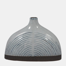 18475-02#Cer, 8" Half Dome Arch Vase, Blue