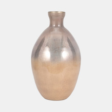 18492-02#Glass, 18" Bulbous Vase, Champagne