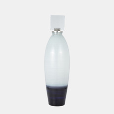 18496-01#Glass, 32" Vase Acrylic Detail, 2-tone White