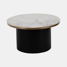 18489-01#Metal, 31" Cylinder Coffee Table, Black