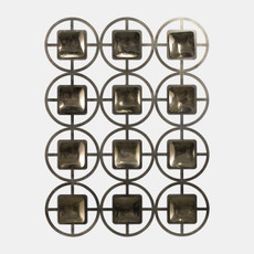 18504#Metal, 40" Circles Wall Deco, Gold/black