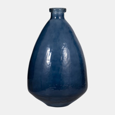 18554-03#Glass, 19" Balloon Vase, Blue