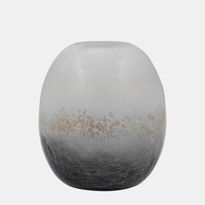 18559-01#Glass, 8" Crackle Vase, Multi