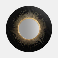 18542#47x47,  Shining Circle Mirror, Blk/gld