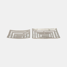 18600-01#Metal, S/2 14/17" Cut-out Plates, Silver