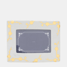18620-01#Cer, 4x6 Cherry Blossom Photo Frame, Gold/white
