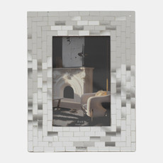 18659-01#4x6 Mosaic Photo Frame, Silver