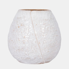 18678-02#Cer, 11" Round Vase, Ivory