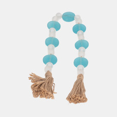 18735#Glass, 30" Beaded Circles Garland, Multi