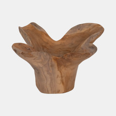 18770#Wood, 14" Teak Bowl, Natural