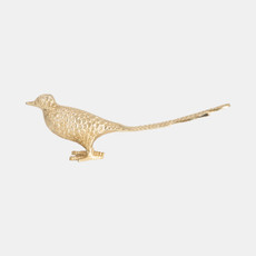 18771#Metal, 18" Long Tailed Bird Deco. Gold