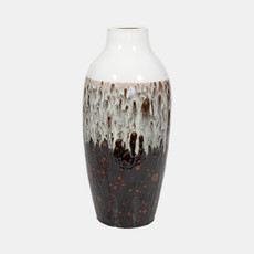 18784-02#Clay, 19" Ombre Reactive Vase, Brown/white