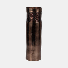 18828-03#Glass, 18" Textured Enamel Vase, Bronze