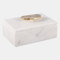 18862#Marble, 6x4 Box W/ Agate Top, Multi