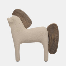 18893-01#Ecomix, 12" Horse Deco, Ivory