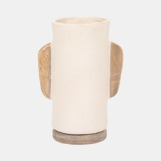 18898-01#Ecomix, 13" Organic Vase, Ivory