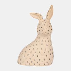 18947#Cer, 8" Spotted Bunny, Ivory/blue