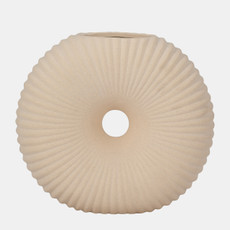 18953-02#Cer, 9" Donut Hole Vase, Cotton