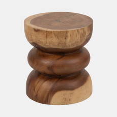 18979#Wood, 18" Stacked Accent Table, Natural 