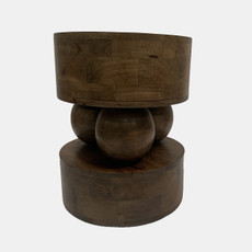19023-02#Wood, 20"3- Orbs Accent Table, Brown