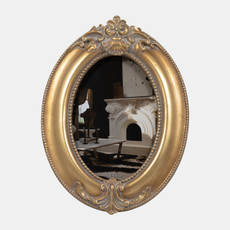 19095#Resin, 4x6 Round Applique Photo Frame, Gold