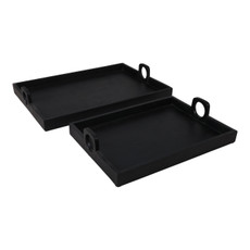 EV19187#S/2 24/30" Joullian Black Wood Trays
