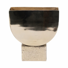 EV19207-01#Metal, 14" Ophelia Small Narrow Pedestal Vase