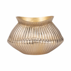 EV19236-02#15" Balina Metal Boat Shaped Vase, Gold