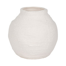 19381-02#7" Woven Textured Vase, White