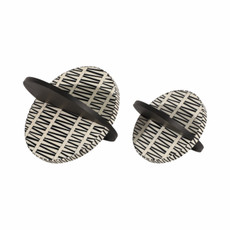 EV19281#S/2 7/10" Gobiel Black & White Resin Orbs