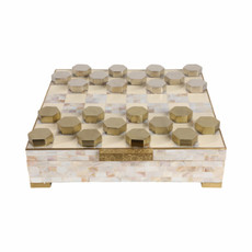 EV19304-02#15x15 Bailee Mother Of Pearl Checker Box Set