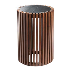 EV19319-02#22" Wemley Slatted Acacia Wood Accent Table, Brown