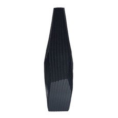 EV19360-02#21" Balaz Black Asymetrical Metal Vase
