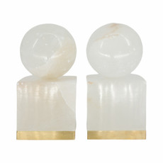 EV19386#S/2 6" Abella Alabaster Orb On Base