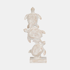 19617#16" Stacked Turtles, White
