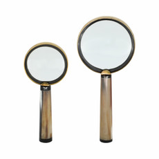 EV19554#S/2 7/9" Nilay Horn Magnifying Glass, Gold