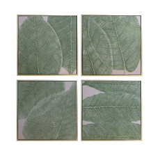 EV70384#S/4 20x20 Pinaleno Leaf Wall Art - Set Of 4