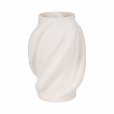 EV20095-01#12" Murano 3d Printed Small Vase, White