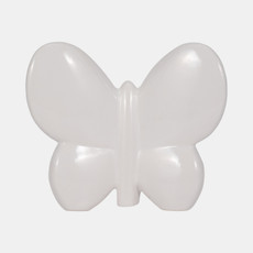 18430-03#Cer, 6" Balloon Butterfly, White
