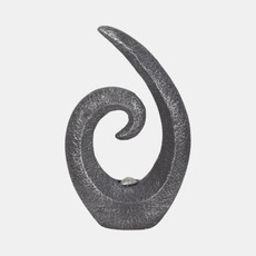 20149#20" Loopy Statue With Solar, Dark Grey